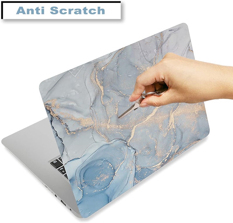 ARTSO ملصق جلد لابتوب، 12" 13" 13.3" 14" 15" 15.4" 15.6 بوصة لابتوب عالمي نيتبوك كمبيوتر محمول غلاف فني واقي شخصي، رخام أزرق رمادي - Image 2